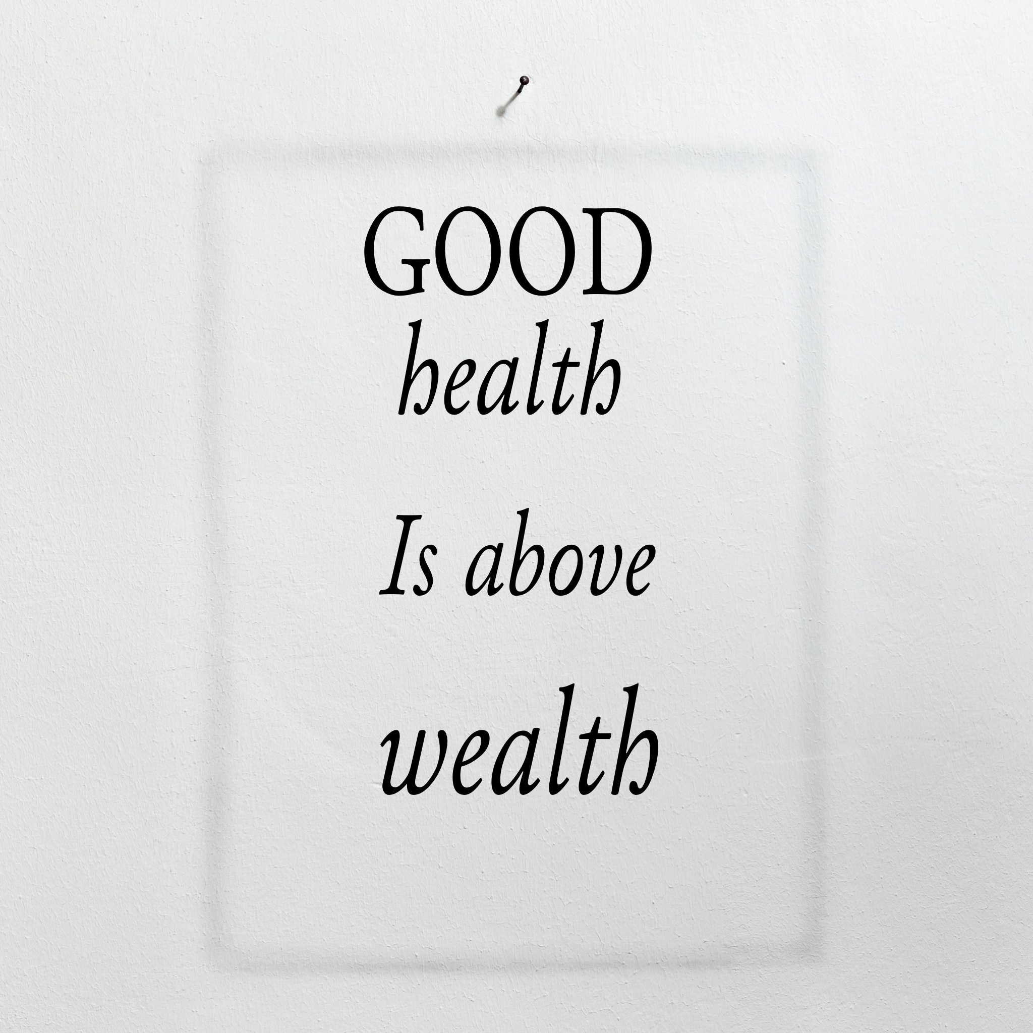 Weekly Tip - Good health comes above wealth